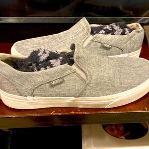 Vans, 9 woman, grey and white